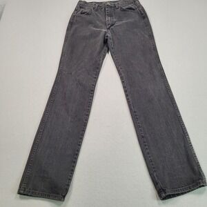 Wrangler 936WBK Mens Slim Fit Cowboy Cut Jeans Black Denim 30x34 Vintage Patch
